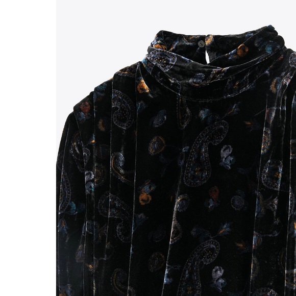 ZARA PRINTED VELVET DRESS - Picture 14 of 15